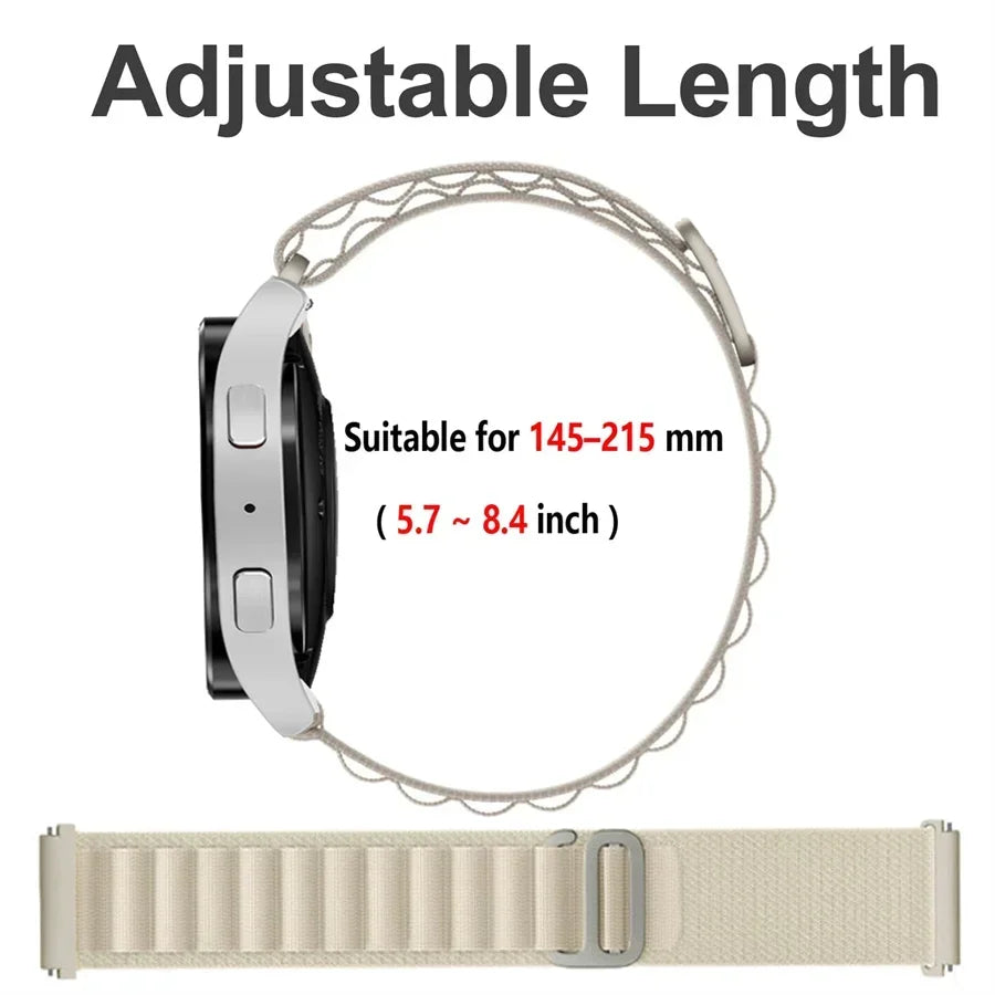 Nylon Loop Strap 20mm/22mm para Galaxy Watch 7 6 5 4 y Amazfit GTS