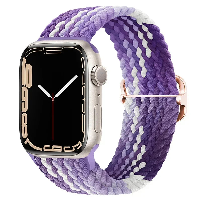 Braided Nylon Strap for Apple Watch Ultra 2/Series 10–4 Adjustable Band