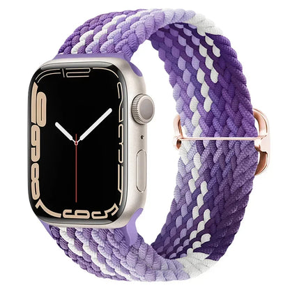 Braided Nylon Strap for Apple Watch Ultra 2/Series 10–4 Adjustable Band