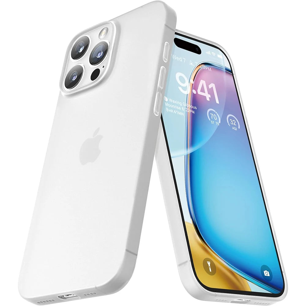 Ultra Thin Matte Silicone Soft Case For iPhone 16 15 14 Plus 13 12 Mini Pro Max Transparent White Frosted Cover Shockproof Shell
