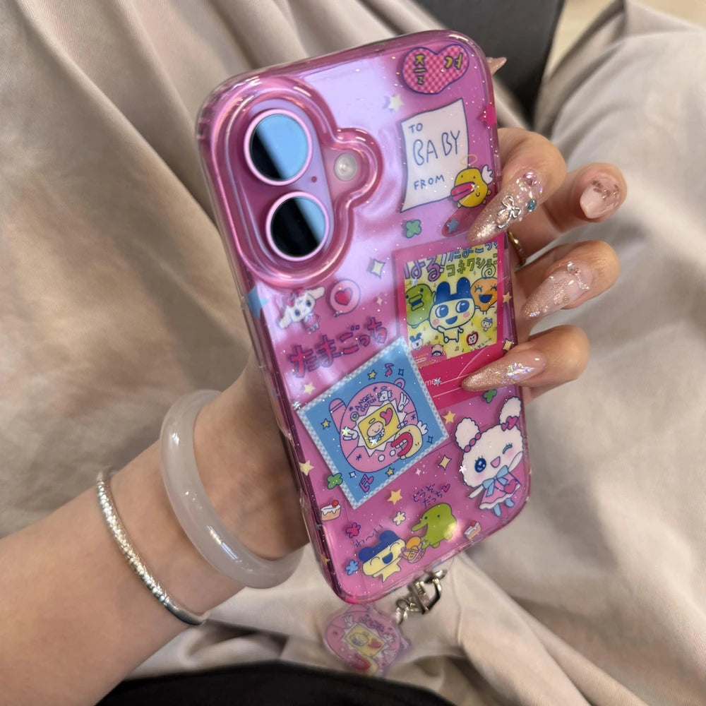 Cute Anime Glitter Phone Case Y2K iPhone 12–16 Pro Max & Plus