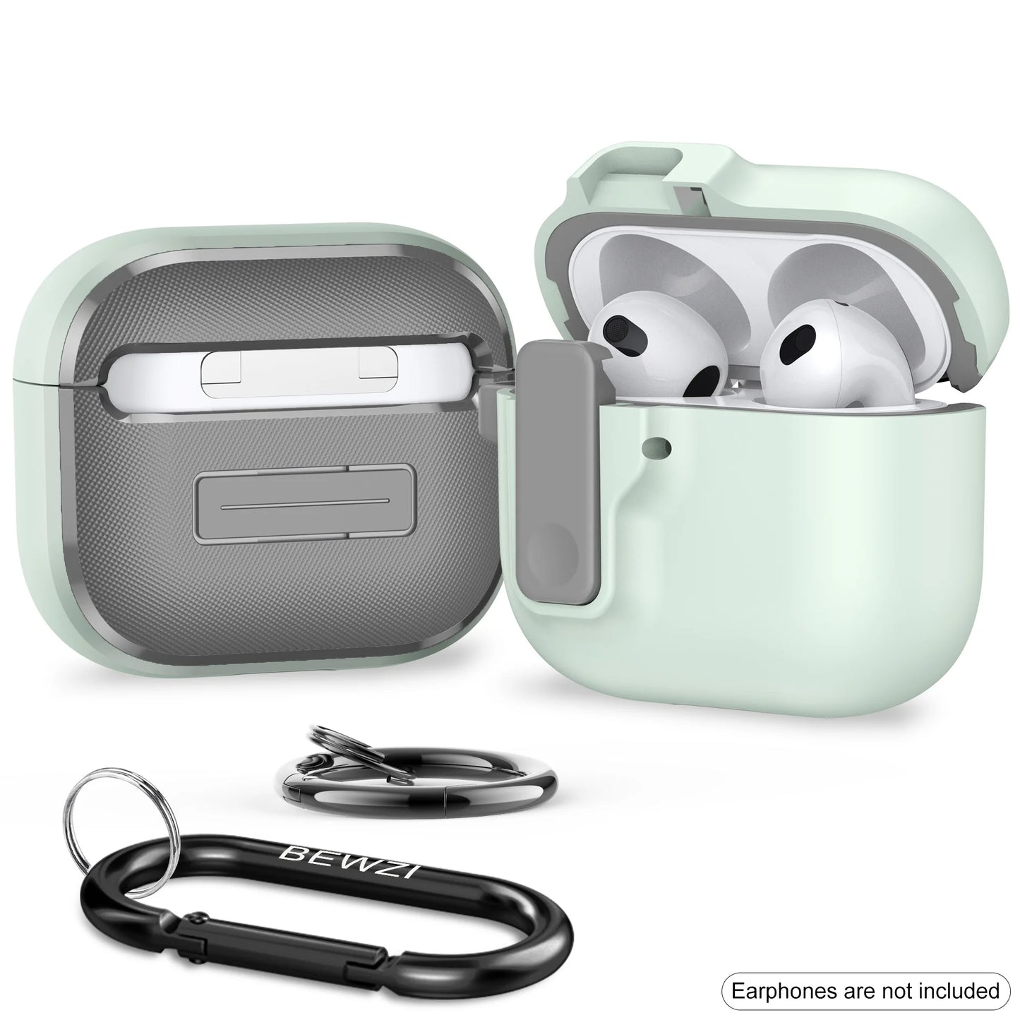 Protective Case for AirPods 4 with Pushbutton Switch and Magnetic Pop-Open Lid
