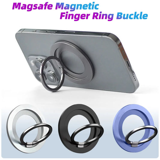 Rotatable Magnetic Phone Ring Holder Stand, Adjustable MagSafe Finger Grip for iPhone 12–14 Pro Max