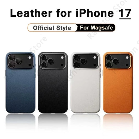 MagSafe PU Leather Case for iPhone 16/17 Pro Max & 17 Air  Style Cover