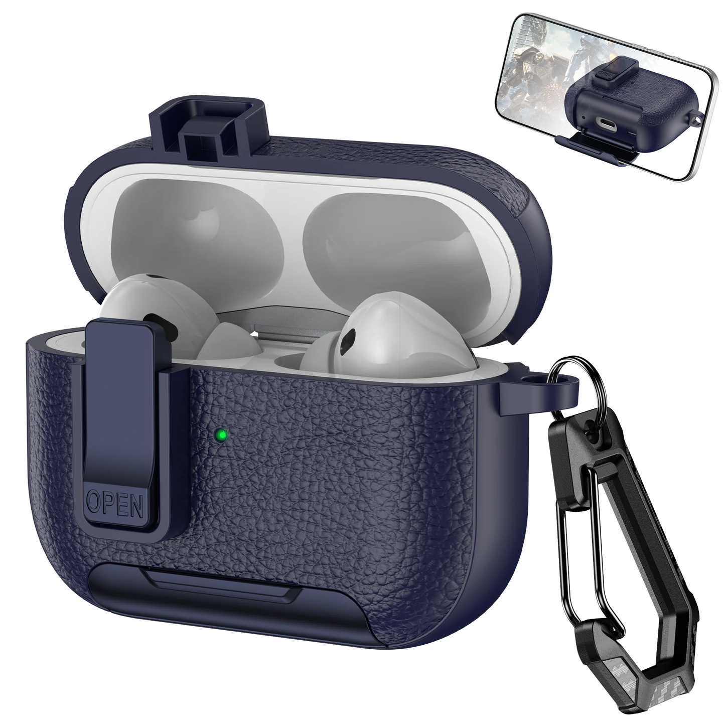 Phone Holder Cortex Case for AirPods Pro 3 2 1 4 Bluetooth Earphone Cover