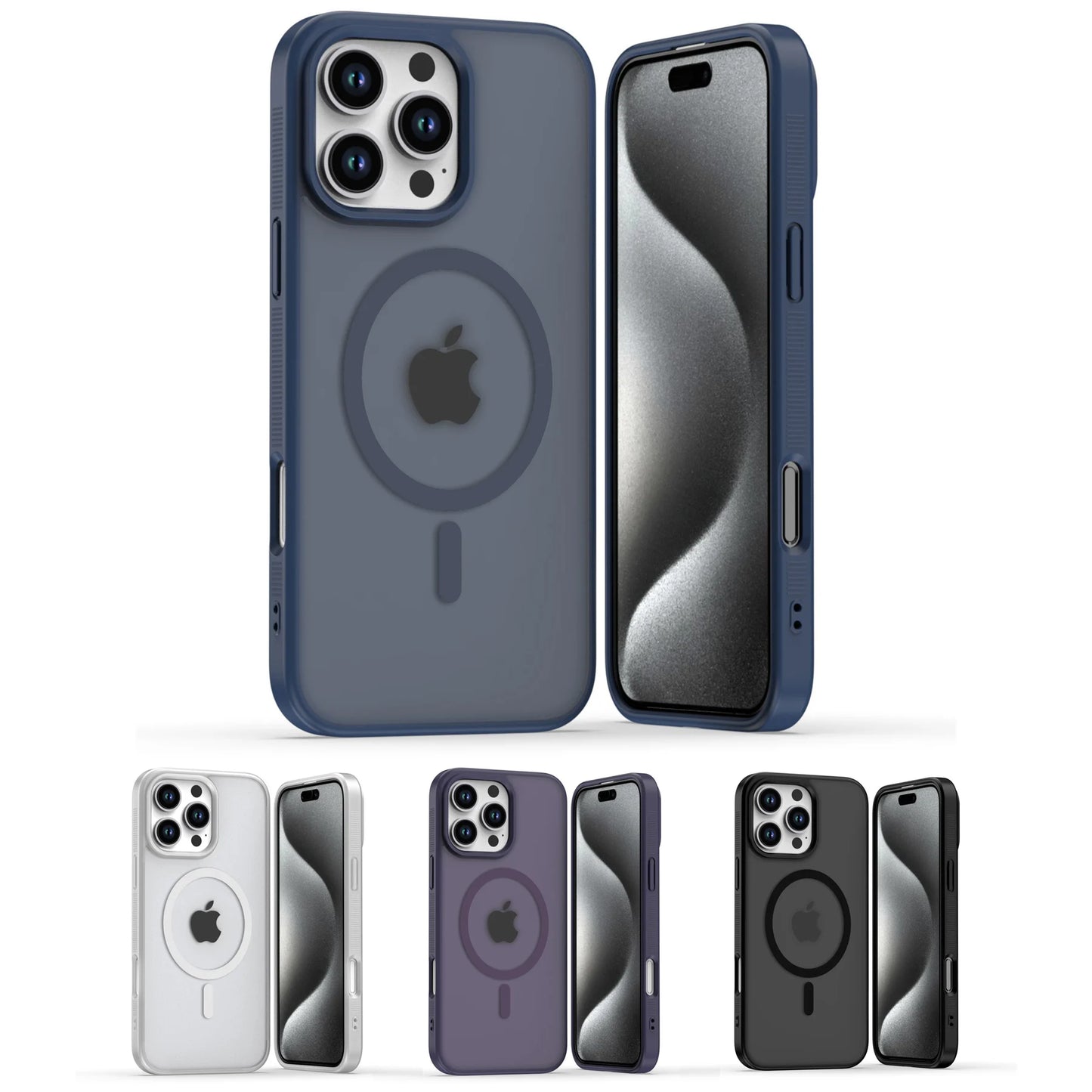 MagSafe Frosted Clear Case for iPhone 16 15 14 Pro Max Strong Magnetic