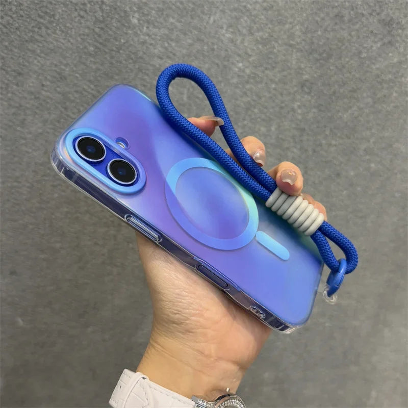 Aurora Gradient Matte MagSafe Case for iPhone 13 14 Pro Max Plus Shockproof