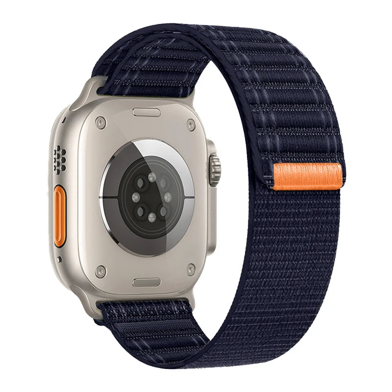 Nylon Wave Pattern Strap for Apple Watch Ultra 2 & Series 10–3, Adjustable 38–49mm Band