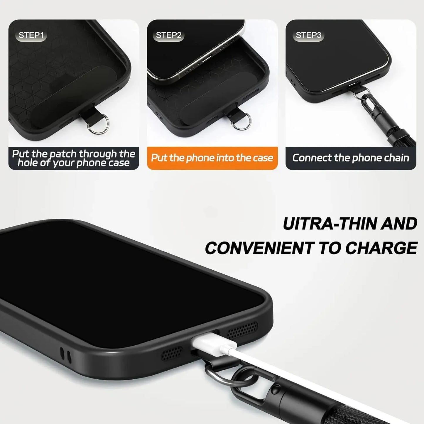 Adjustable Long Phone Lanyard Crossbody Strap for iPhone, Samsung, Xiaomi