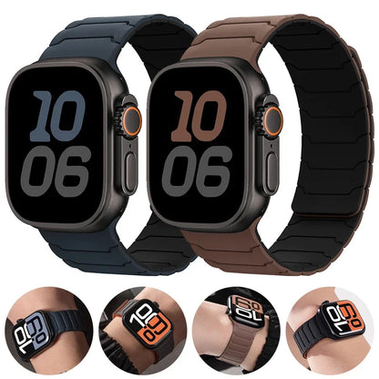 Magnetic Silicone Strap for Apple Watch Ultra 2, Series 10/9/8/7 (49mm-38mm)