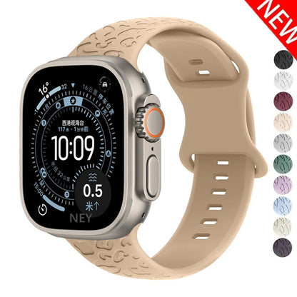 Engraved Silicone Strap for Apple Watch 11/10/9/8/7/SE Ultra 3 Band