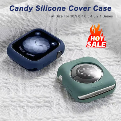 Silicone Bumper Case for Apple Watch Series 6–10 SE 42–46mm Protective Cover