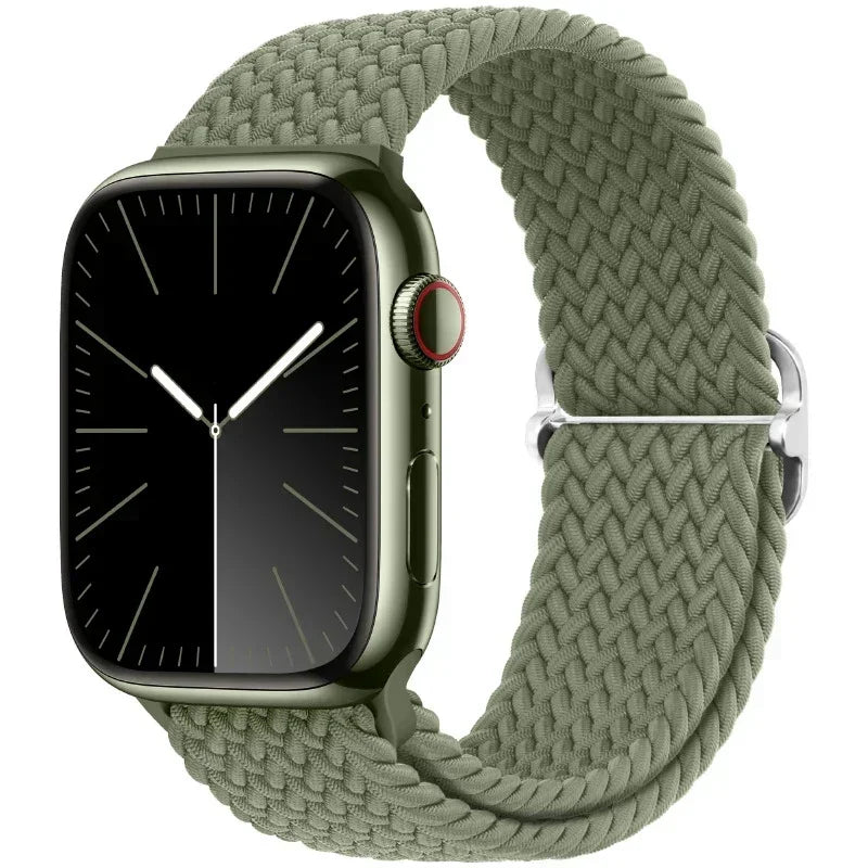 Braided Nylon Strap for Apple Watch Ultra 2/Series 10–4 Adjustable Band