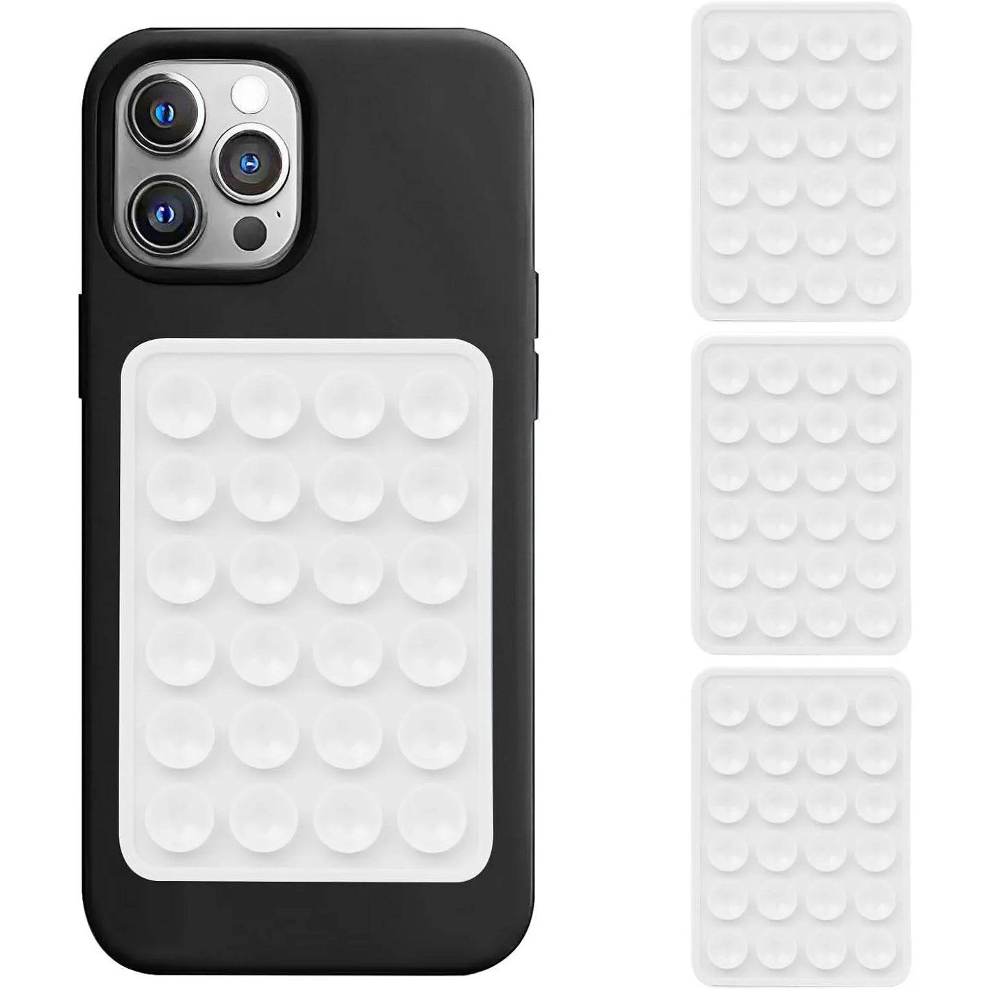 3-Pack Silicone Suction Phone Mount for iPhone Android Mirror Shower Hands-Free