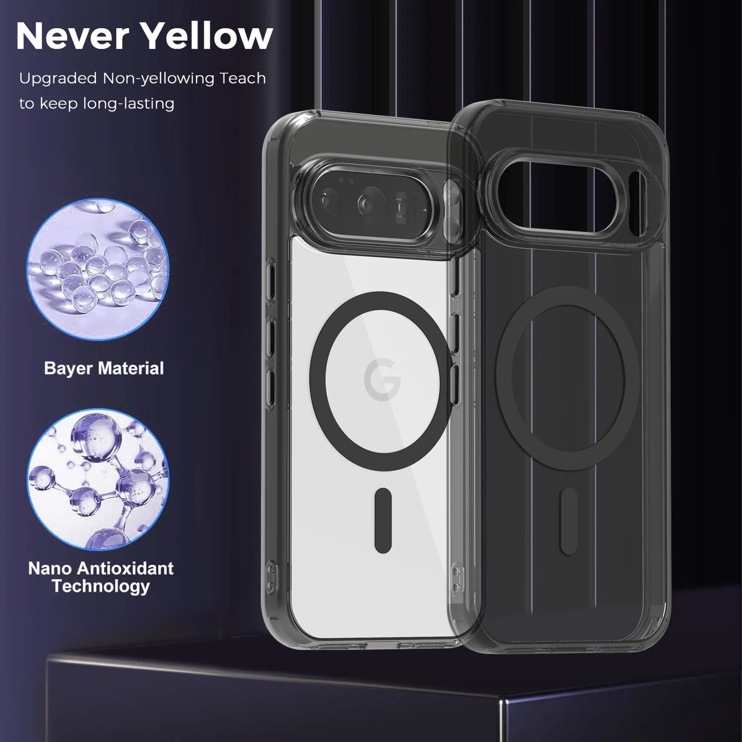 Luxury Transparent MagSafe Case for Google Pixel 10 Pro XL/9A – Solid Bumper