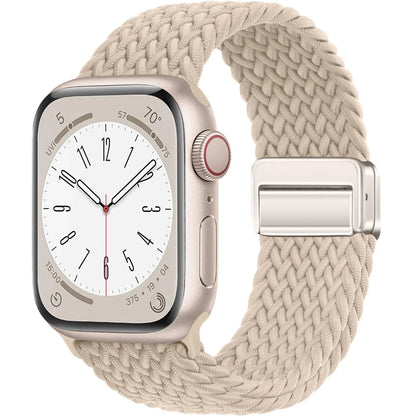 Braided Strap for Apple Watch Ultra 2 & Series 9–3, Magnetic Buckle Band 49–38mm