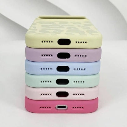 Candy Liquid Silicone Leopard Print Soft Case for iPhone 17 Air–11 Series