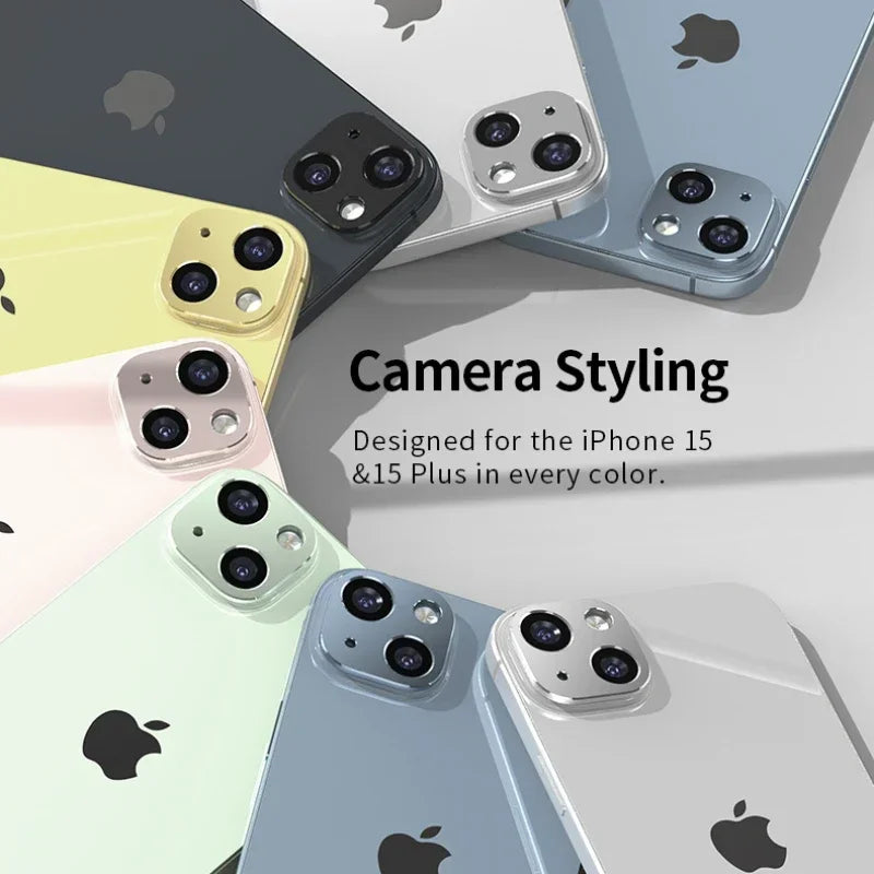 Aluminum Camera Lens Protector for iPhone 15 Pro Max 15 Plus 15 Pro Lens Cover