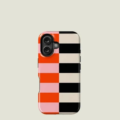 Bicolored Stripes Magnetic Case for iPhone 16–11 | 2-in-1 Acrylic TPU Cover