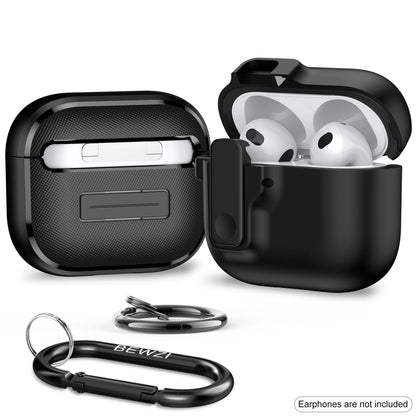 Protective Case for AirPods 4 with Pushbutton Switch and Magnetic Pop-Open Lid