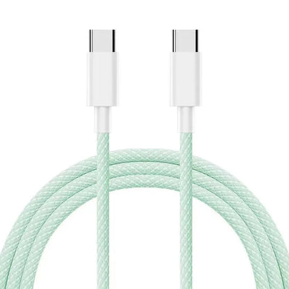 Dual Type-C PD60W Fast Charging Braided Cable for iPhone 15 Huawei Xiaomi