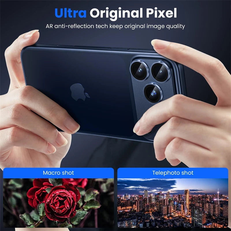 Metal & Glass Camera Lens Protector for iPhone 17-13 Series – Durable Lens Cover