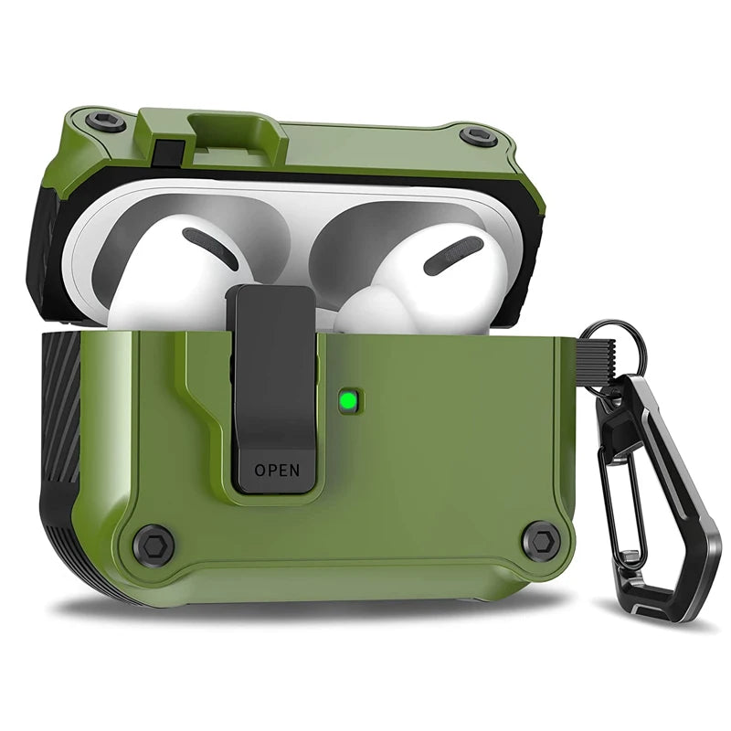 Security Lock Case for AirPods Pro 3 – Shockproof 2025 Cover with Hook