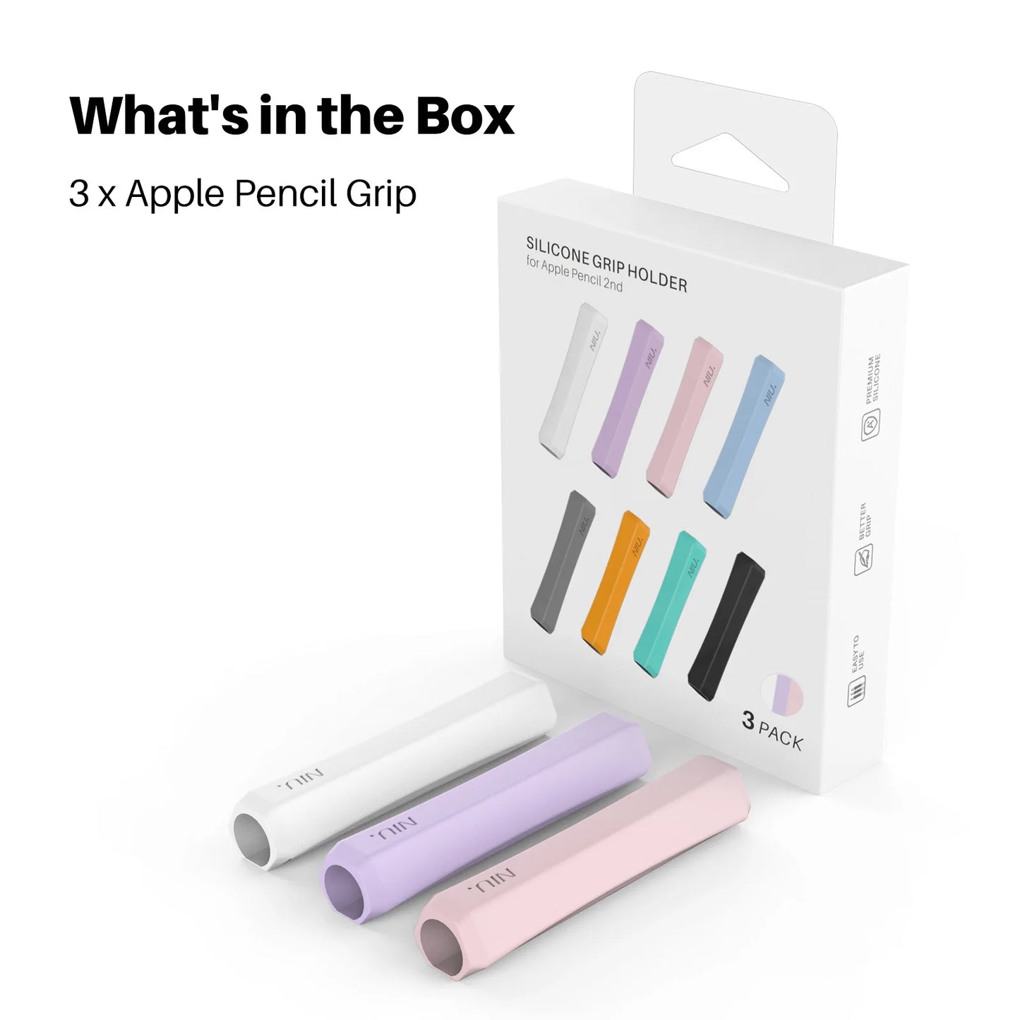 Non-Slip Silicone Pen Grip Cover for Apple Pencil 1/2/3 USB-C Models