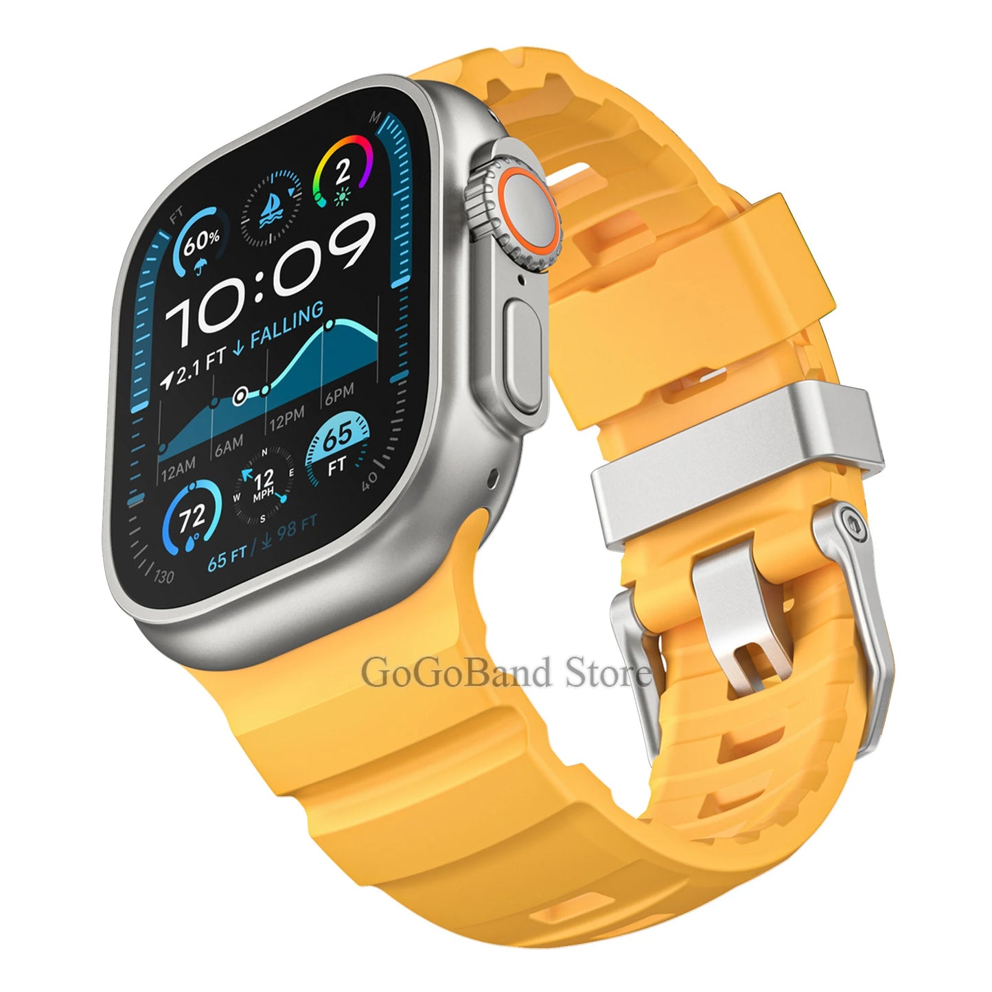 Fluorescent Silicone Bracelet for Apple Watch Series 4–10 & Ultra 2