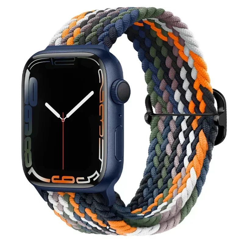 Braided Nylon Strap for Apple Watch Ultra 2/Series 10–4 Adjustable Band
