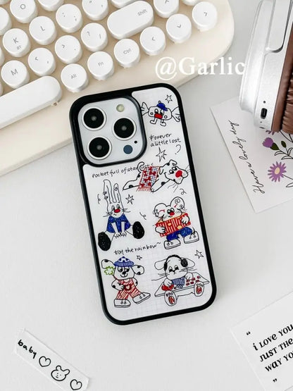 Korean INS Cute Pet Y2K Phone Case for iPhone 16 15 14 13 12 11 Pro Max