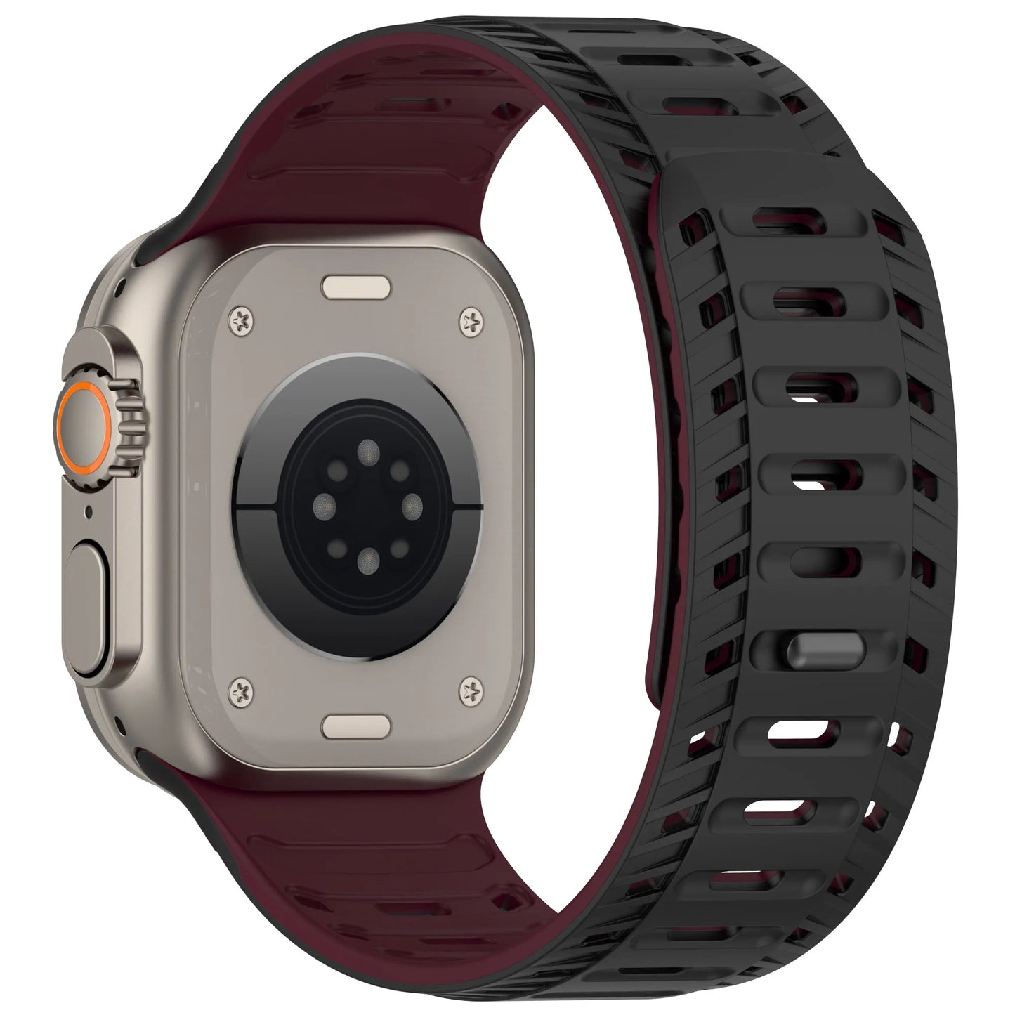 Magnetic Silicone Strap for Apple Watch Ultra 2 & Series 10–7 SE 42–49mm Band