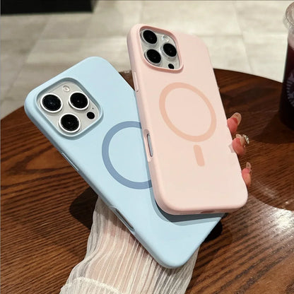 Liquid Silicone MagSafe Case for iPhone 16 15 14 13 12 Pro Max Plus Magnetic Cover