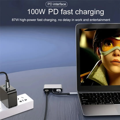 4-in-1 USB-C Docking Station Dual HDMI 4K@60Hz Adapter USB 3.0 HUB Splitter