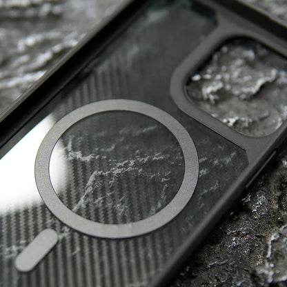 MagSafe Carbon Fiber Shockproof Case for iPhone 16–11 Pro Max & 16 Plus