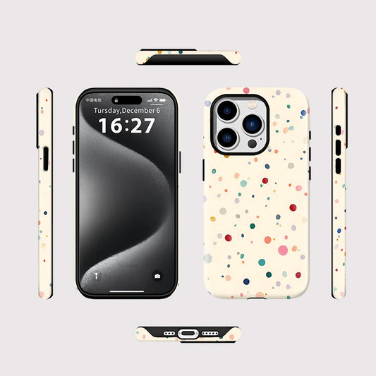 MagSafe Colorful Dots Case for iPhone 16–11 Pro Max 2-in-1 Magnetic