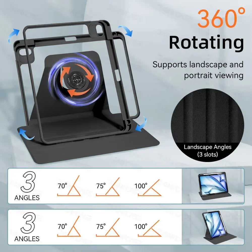 360° Rotation iPad Case for Air, Pro & Mini | Smart Protective Tablet Cover