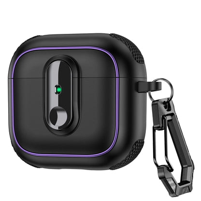 Armor Locking Earphone Case for AirPods 2/3/Pro/4 with Purple Stripes