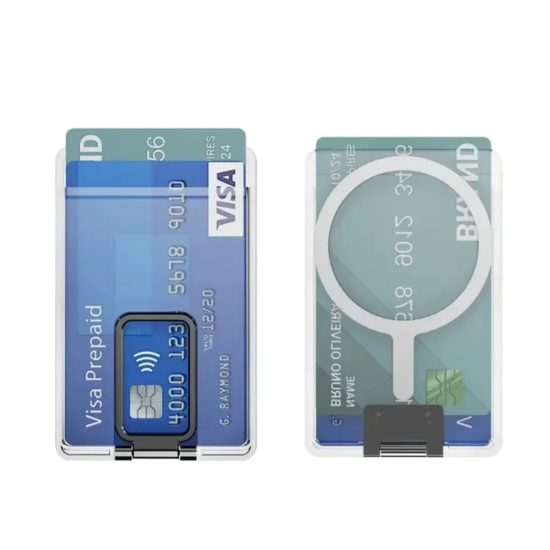 Clear MagSafe Card Holder Wallet Case for iPhone 16 15 14 13 12 Pro Max