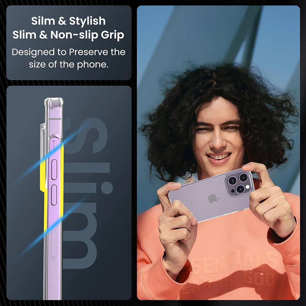 Hybrid Acrylic Shockproof Case for iPhone 16 15 14 13 12 11 Pro Max Mini Clear