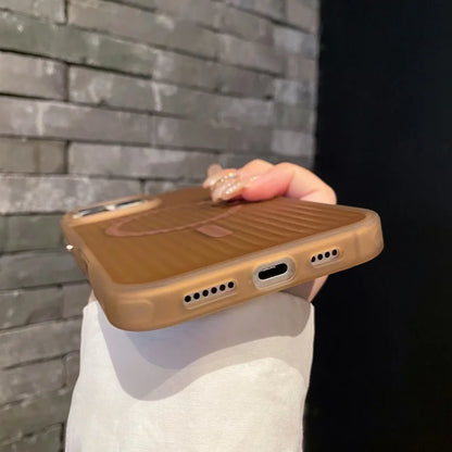 Corrugated Pattern MagSafe Case for iPhone 12–16 Pro Max Matte Shockproof Cover