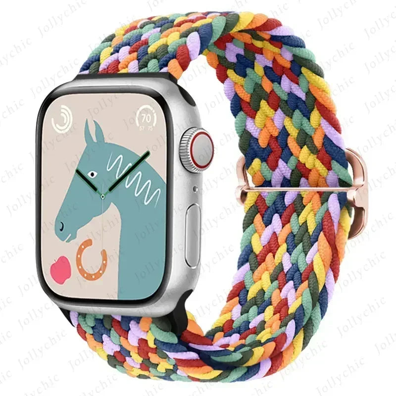 Braided Solo Loop for Apple Watch Ultra & Series 10–7 SE Elastic Band