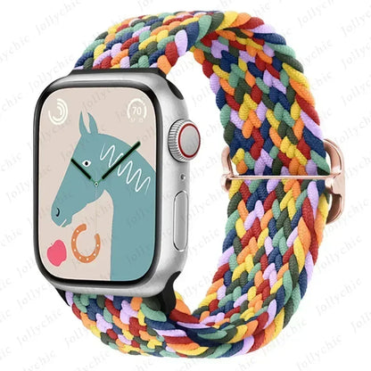 Braided Solo Loop for Apple Watch Ultra & Series 10–7 SE Elastic Band