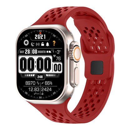 Silicone Sport Band for Apple Watch 3–Ultra, 38–49mm, Series 3–10 Adjustable Strap