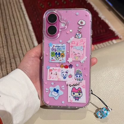 Japanese Anime Kawaii Glitter Cartoon Phone Case for iPhone 16–7 Series
