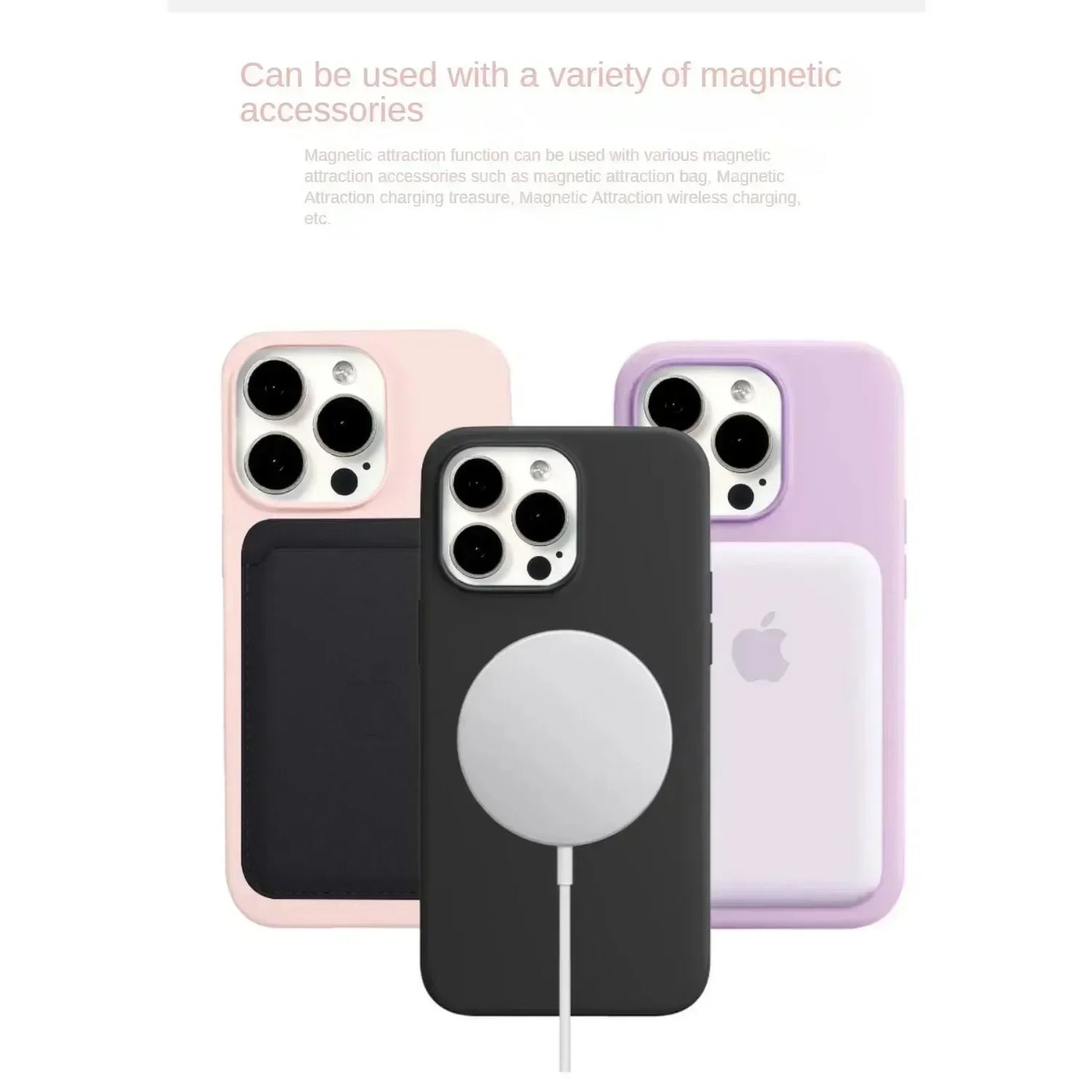 Liquid Silicone MagSafe Case for iPhone 16 15 14 13 12 Pro Max Plus Magnetic Cover