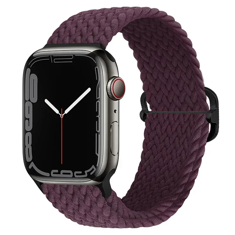 Braided Nylon Strap for Apple Watch Ultra 2/Series 10–4 Adjustable Band
