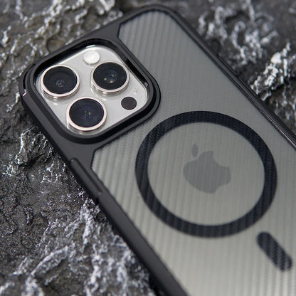 Shockproof Carbon Fiber MagSafe Cover for iPhone Pro Max