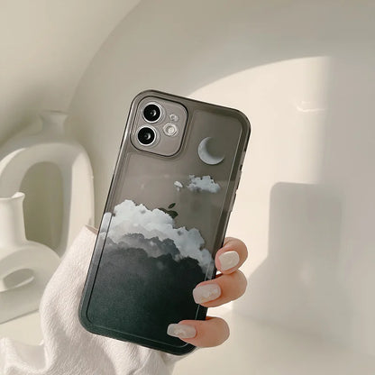 Moon Night Cloud Scenery Case for iPhone 16 15 14 13 12 11 XS XR X 8 7 Plus