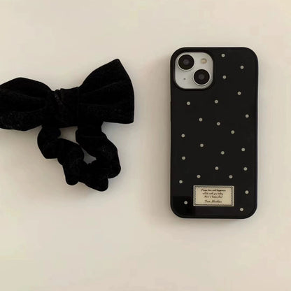 Korean Luxury Polka Dot Phone Case for iPhone 16–7 Pro Max Y2K Style